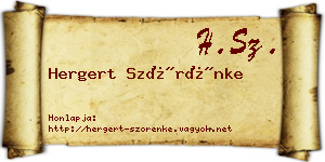 Hergert Szörénke névjegykártya